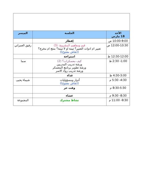 ملف:Orientation Networking Retreat Schedule.pdf